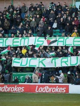 جماهير سلتيك الاسكتلندي يرفعون يافطة: القدس عاصمة فلسطين