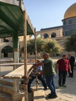 اعمال الترميم في الاقصى 