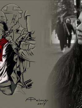 فنانة ايطالية والطفل الفلسطيني الجنيدي 