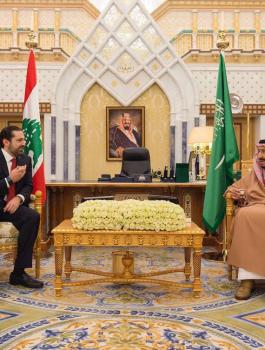 سعد الحريري والملك سلمان في قصر اليمامة 