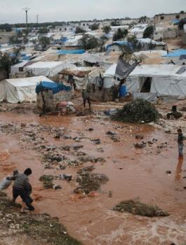 السيول في شمال سوريا 