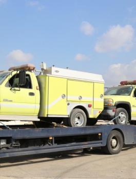 سيارات اطفاء تدخل قطاع غزة 