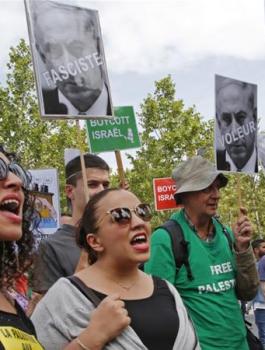 تظاهرة في فرنسا ضد نتنياهو 