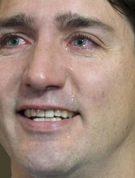 رئيس وزراء كندا يبكي 