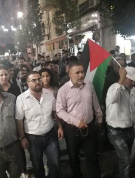 مسيرة في رام الله تضامنا مع غزة 
