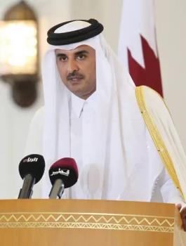 امير قطر والقضية الفلسطينية 