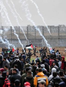 مظاهرات على حدود غزة في فعاليات ذكرى النكبة