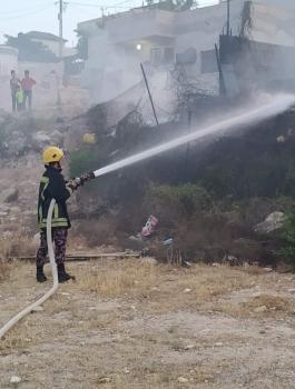 حريق منزل في جنين 