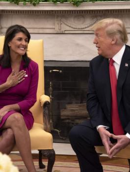 ترامب والسفيرة الامريكية في الامم المتحدة 