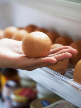 البيض في باب الثلاجة 