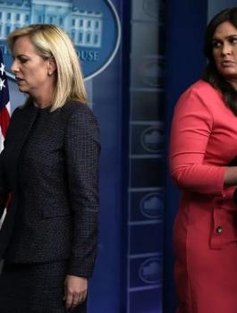 ترامب والناطقة باسم البيت الابيض 