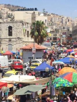 البسطات في منطقة الدوار بنابلس 