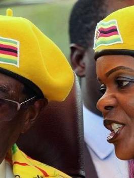 رئيس زيمبابوي وزوجته 