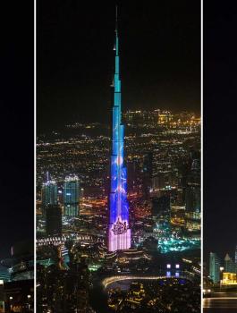 العاب الليزر في برج خليفة 