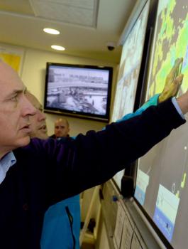 Israeli-prime-minister-Benjamin-Netanyahu-seen-at-the-situation-room-of-the-Jerusalem-municipality-in-Jerusalem