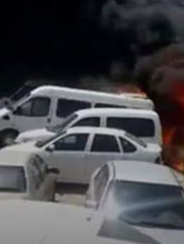 احتراق 8 مركبات قرب معبر الظاهرية
