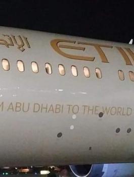 طائرة اماراتية في مطار اللد 