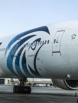Egypt Air plane on the tarmac of Cairo