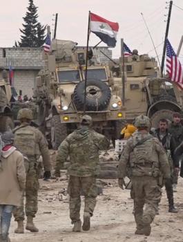 الجيش السوري  والجيش الامريكي  في سوريا 