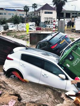 خسائر اسرائيل من المنخفض الجوي 