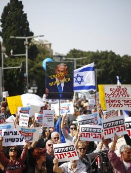 تظاهرة في تل أبيب ضد فساد نتنياهو 