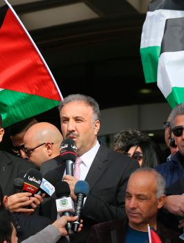 وقفة تضامنية مع تلفزيون فلسطين 