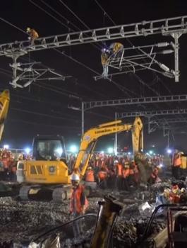  في 8 ساعات فقط ..الصين تبني سكة حديد جديدة بطول 246 كلم 