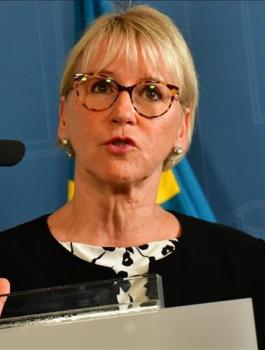 وزيرة الخارجية السويدية والحصار عن غزة 