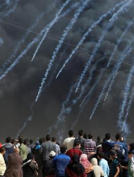 اصابة فلسطينين في غزة 
