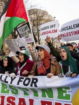 تظاهرة في واشنطن ضد قرار ترامب حول القدس 
