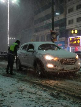 الشرطة الفلسطينية والثلوج 