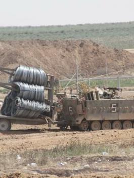 اسلاك شائكة على حدود غزة 