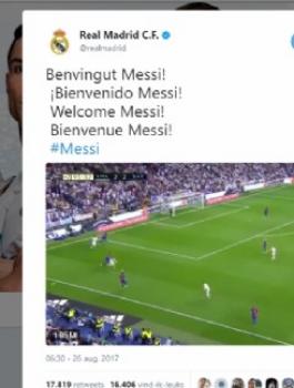 الحساب الرسمي لريال مدريد يعلن ضم ميسي