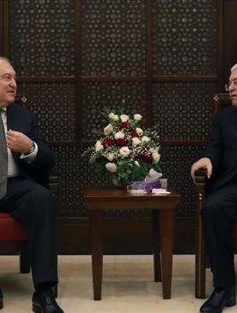 الرئيس الارميني وعباس 