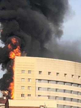 حريق مستشفى في تقسيم باسطنبول التركية 