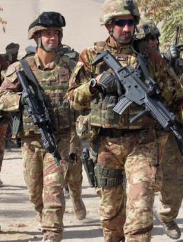 Italian troops in Afghanistan International Security Assistance Force (ISAF) North Atlantic Treaty Organization or NATO Taliban War Terrorism patrolling fighting conflict soldiers army  (1)