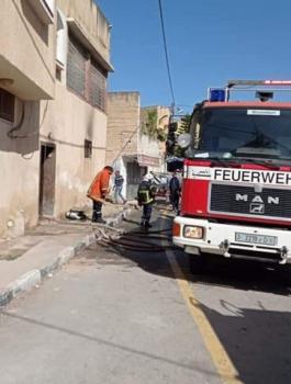 حريق في بلدة صرة قضاء نابلس