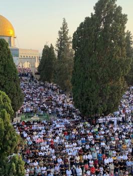 صلاة العيد في المسيجد الاقصى المبارك