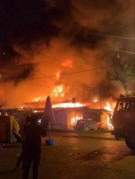 حريق في السوق الشرقي بنابلس