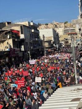 مسيرات في الاردن ضد التطبيع