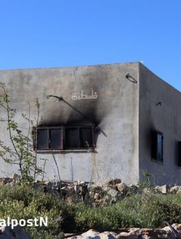 المستوطنون يحرقون منزلا في نابلس