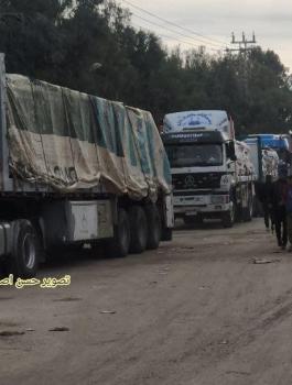 ادخال المساعدات الى قطاع غزة