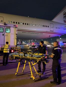 عمليات نقل جوي لجرحى من غزة إلى الامارات