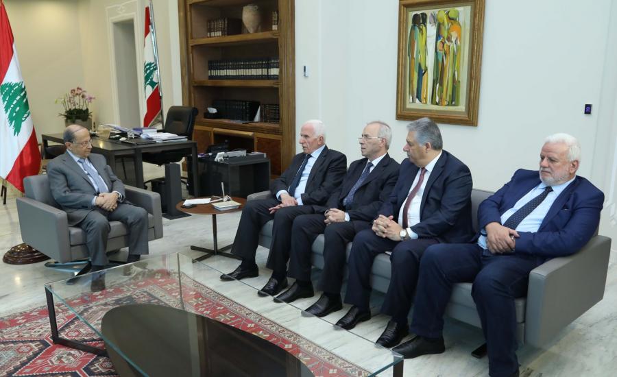 الرئيس اللبناني ميشال عون وعباس 