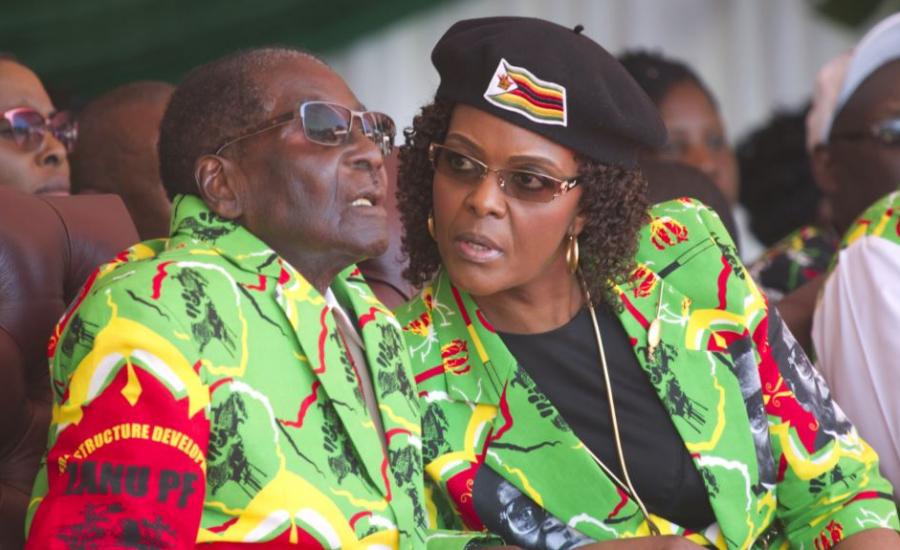 رئيس زيمبابوي وزوجته 