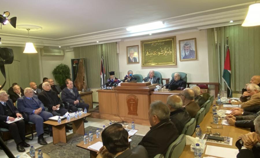 جانب من اجتماع أعضاء المجلس الوطني الفلسطيني المتواجدين في الاردن