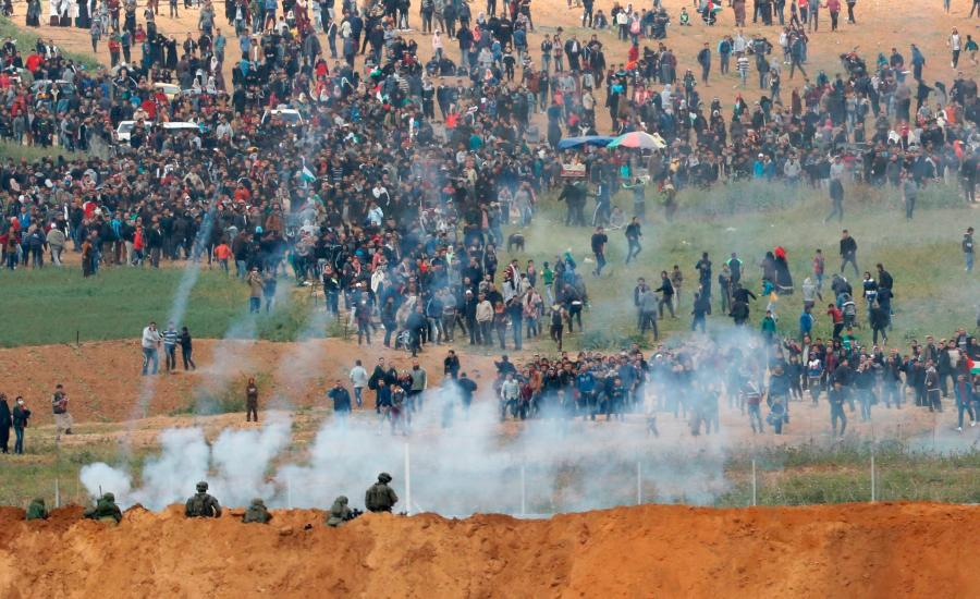 مسيرات في غزة ضد ضم الضفة الغربية 