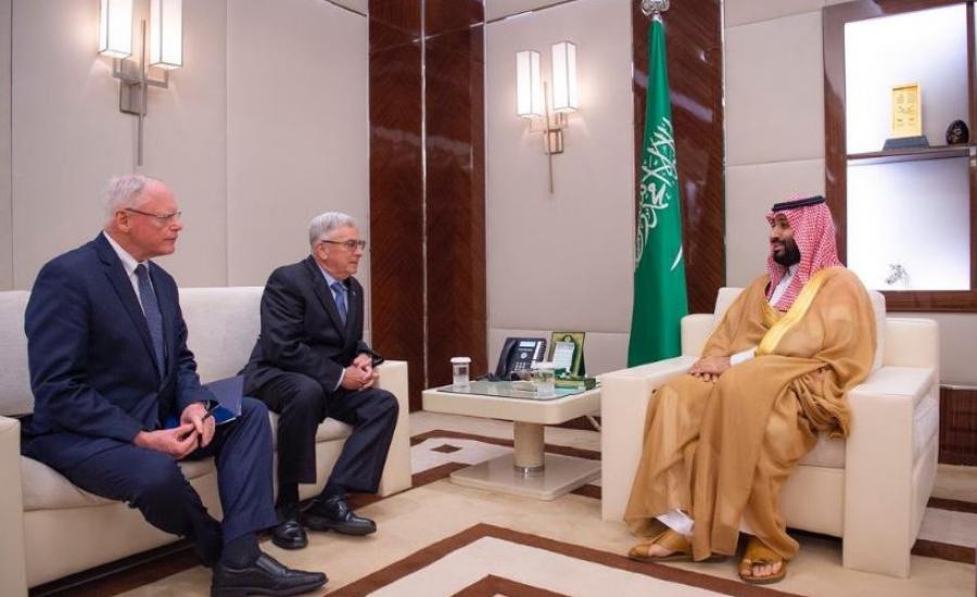 جانب من لقاء محمد بن سلمان مع مبعوث الرئيس الأمريكي لشأن سوريا