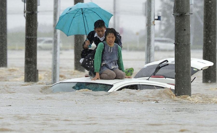 الفيضانات في اليابان 
