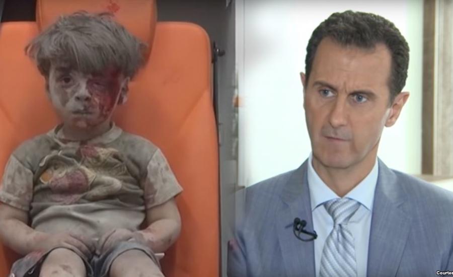 الرئيس السوري بشار الأسد والطفل عمران